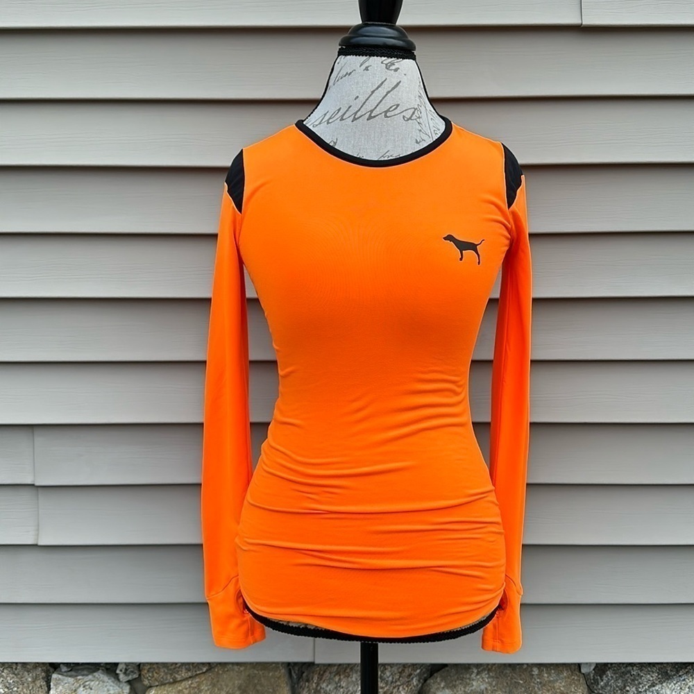 PINK Victoria’s Secret ULTIMATE Blaze Orange Buttery Soft Long Sleeve Top